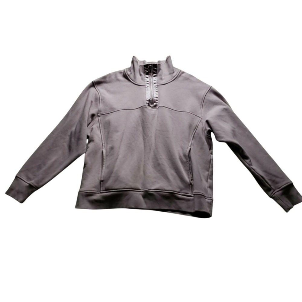 Avia Sweatshirt Womens XL Purple Mock Neck Terry Pullover Pockets Stretch Gym
